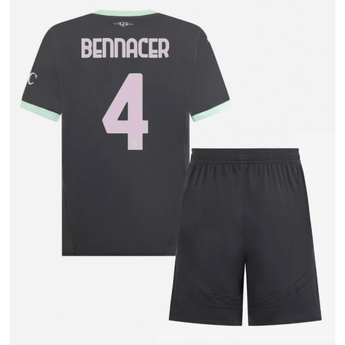 Fotbalové Dres AC Milan Ismael Bennacer #4 Dětské Alternativní 2024-25 Krátký Rukáv (+ trenýrky)